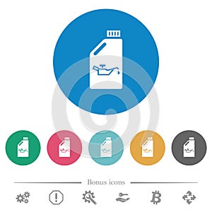 Oil canister with oiler flat round icons