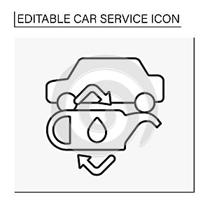 Oil change line icon