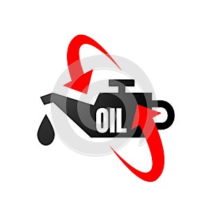 oil change logo vector icon with circle arrow sign symbol