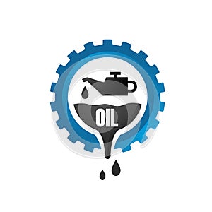oil change logo vector icon with circle arrow sign symbol