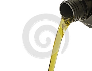 Oil is changing isolated on white background with clipping path