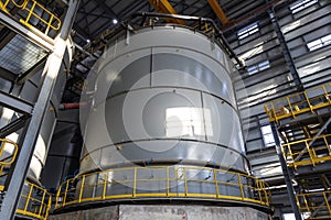 Oil and chemical storage tank in the mining factory. Above ground storage tanks can be used to hold materials such as petroleum