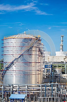 Oil and chemical tank in refinery plant