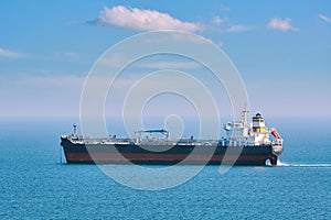 Oil, chemical tanker in the sea photo