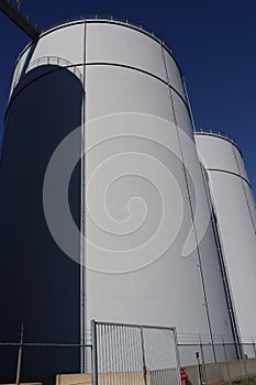 Oil and chemical tanks at the terminal of Koole in the Botlek Harbor of Rotterdam