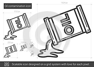Oil contamination line icon.