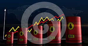 Oil crude brent petroleum fuel barrels on chart