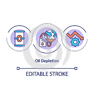 Oil depletion concept icon