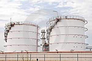 Oil depot storage tanks