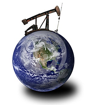 Oil derrick on the Earth