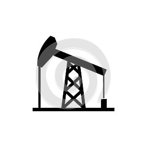 Oil Derrick, Mining Pump Tower Flat Vector Icon