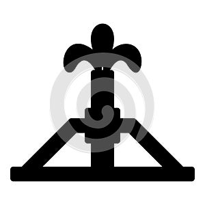 Oil derrick rig gusher icon black color vector illustration image flat style