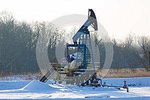 Oil derricks in winter