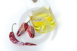 Oil and dried peppers