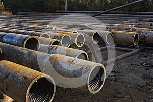 Oil drilling pipe photo