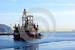 Oil Drilling Platforms at Tenerife Canary Islands