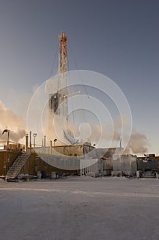 Oil drilling rig in the Arctic