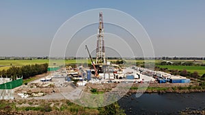 Oil drilling rig in the field