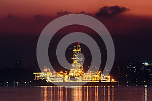 Oil Drilling Rig at Night in Rio de Janeiro
