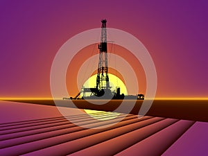 Oil Gas Industry Oilfield Drilling Rig Oil Pump Jack Offshore Technology Background photo