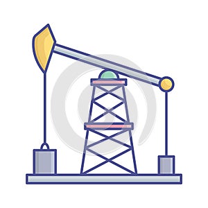 Oil drilling Vector Icon which can easily modify or edit