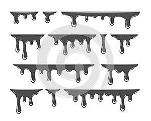 Oil drip silhouette. Splashes paint vector template