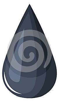 Oil drop cartoon icon. Black liquid droplet
