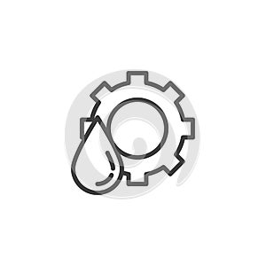 Oil drop and gear line icon