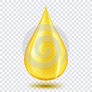 Oil drop or honey isolated on transparent background as industrial and petroleum concept. vector illustration