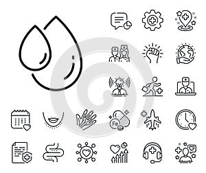 Oil drop line icon. Hair care serum sign. Online doctor, patient and medicine. Vector