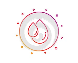 Oil drop line icon. Hair care serum sign. Vector