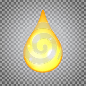 Oil drop on transparent background