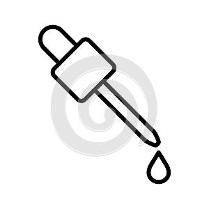 Oil dropper icon. Eyedropper with essential oil. Pictogram isolated on a white background