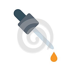 Oil dropper icon. Eyedropper with essential oil. Vector illustration