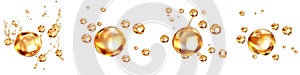 Oil Drops Serum Droplet Skincare Gold Drops Looks Realistic On Transparent Background Png V1 Generative Ai