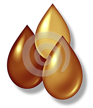 Oil drops symbol representing fuel and energy