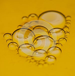 Oil drops on a water surface