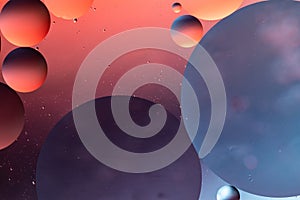 Oil drops on a water surface abstract background