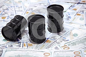 Oil drums on US dollars