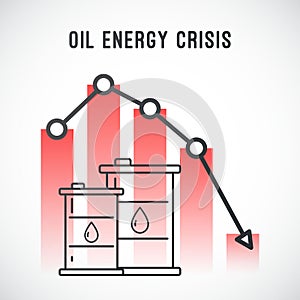 Oil energy crisis.  Falling oil prices concept.