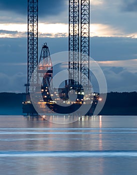 Oil Exploration Rig at Dawn photo