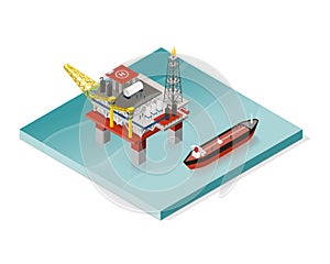 Oil extraction platform and oil tanker