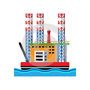 Oil extraction platform vector illustration