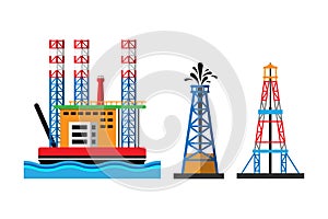 Oil extraction platform vector illustration