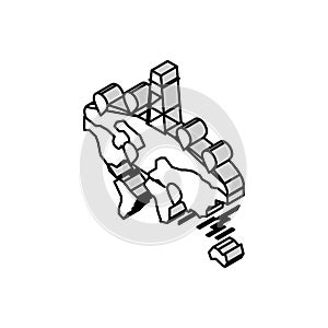 oil field mapping petroleum engineer isometric icon vector illustration