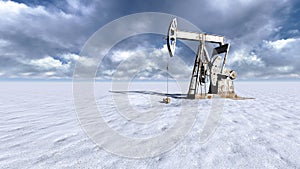 Oil field at snow