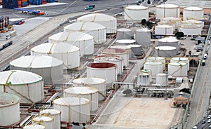 Oil and gad storage tank in refinery