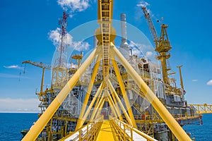 Oil and Gas central processing platform in the gulf of Thailand produced natural gas and liquid condensate.