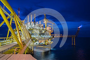 Oil and Gas central processing platform in the gulf of Thailand produced natural gas and liquid condensate for set to onshore.