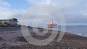 An Oil and Gas Drilling Rig Off the Shores of Cromarty Scotland